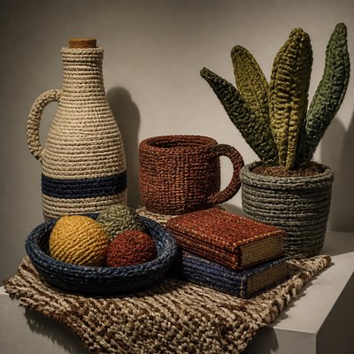still life with everyday objects — Fiber Art Style