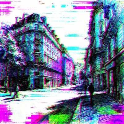 Digital Glitch Modern Art Style Style Transfer Example