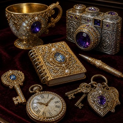 still life with everyday objects — jewelry-art Art Style