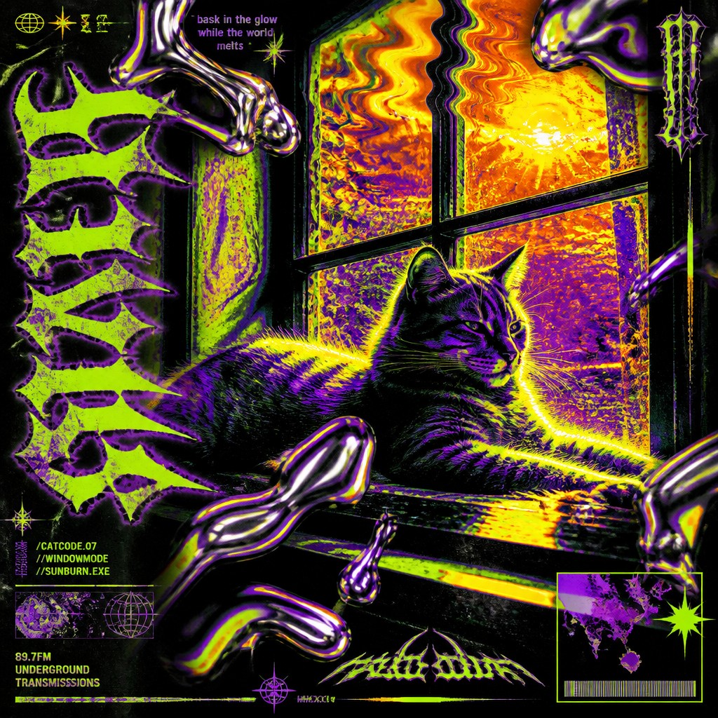 a cat lounging in a sunlit window — Acid Graphics