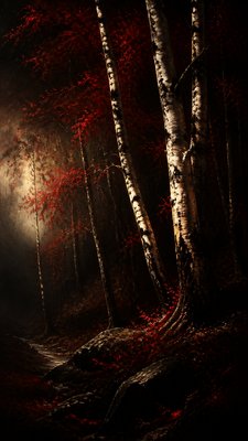 a serene birch forest in soft morning light, no people, no text