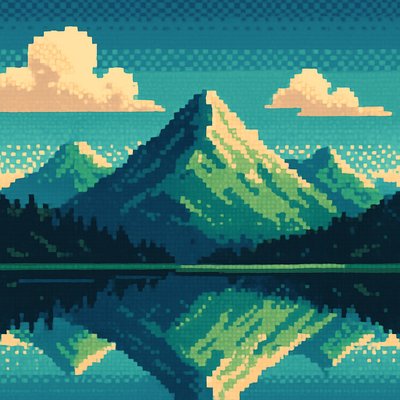 serene landscape with mountains and water