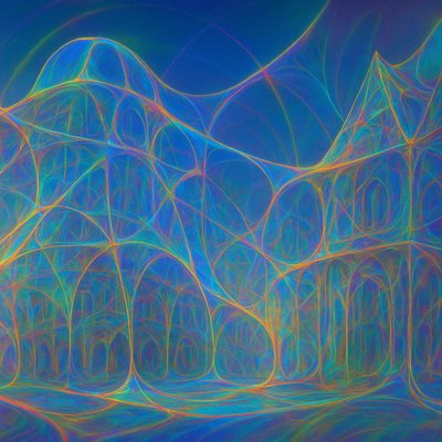 Soap Bubble Interference Architecture Style Transfer Example