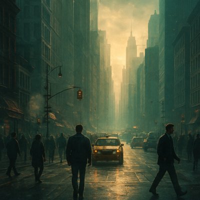 urban street with city activity
