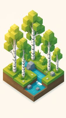 a serene birch forest in soft morning light, no people, no text