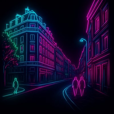 Neon Icon Design Style Transfer Example