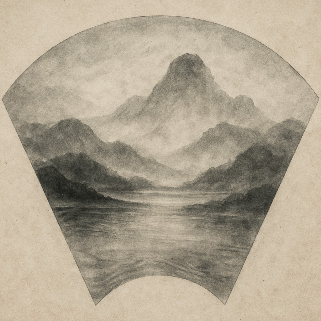 serene landscape with mountains and water