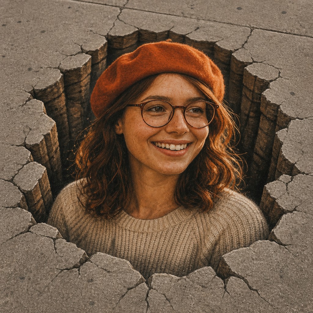 3D Illusion Street Art Style Style Transfer Example