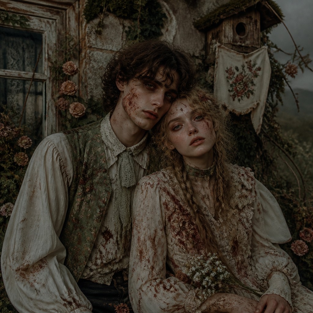 portrait of two people together — Dark Cottagecore Aesthetic