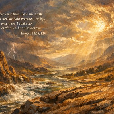“Whose voice then shook the earth: but now he hath promised, saying, Yet once more I shake not the earth only, but also heaven.” (Hebrews 12:26, KJV)
