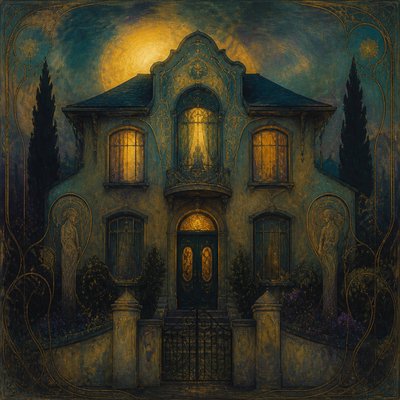 house with front view — Symbolism Art Style
