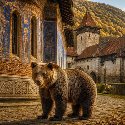 animal standing in natural pose — Romanian Art Style