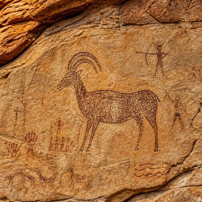 animal standing in natural pose — Rock Art Style
