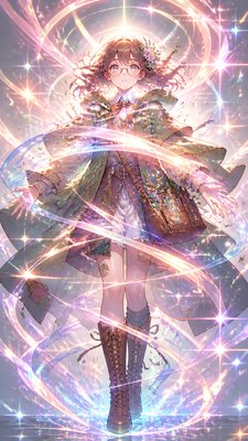 full-body original character: a wandering botanist with a satchel of plants, a patched green cloak, tall boots and round glasses, neutral background