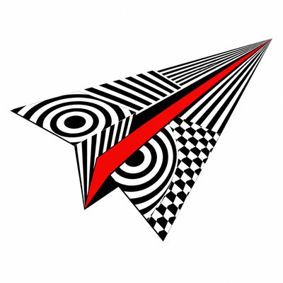 a paper plane, clean minimal composition on a plain background, no text