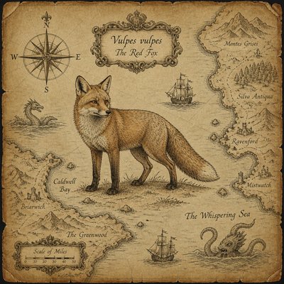 animal standing in natural pose — Map Art Style