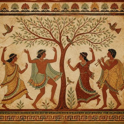 a tree in nature — Etruscan Art Style