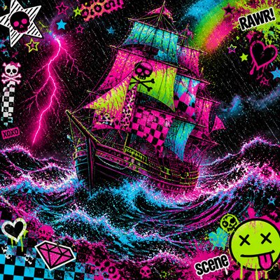sailing ship on a stormy sea