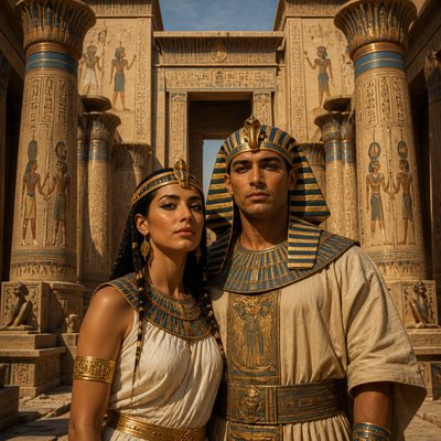 portrait of two people together — Ancient Egyptian Architecture