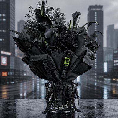 bouquet of flowers in a glass vase