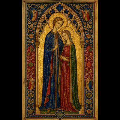 portrait of two people together — Gothic Religious Art