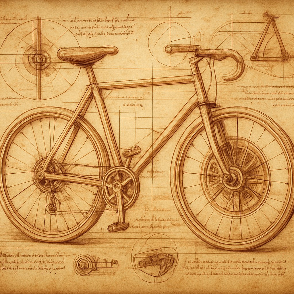 bicyle resting against a wall