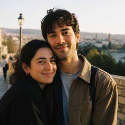 portrait of two people together