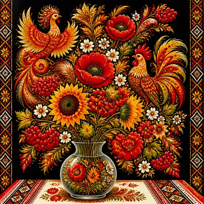 bouquet of flowers in a glass vase