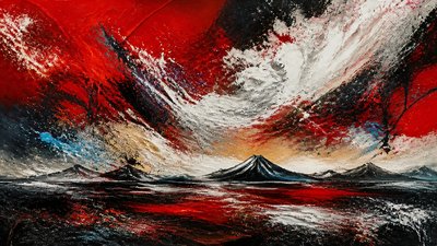 sweeping panoramic landscape with a dramatic sky