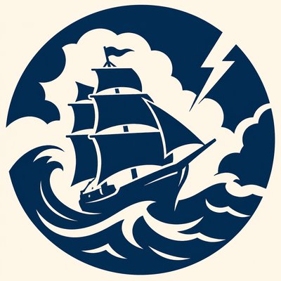 sailing ship on a stormy sea