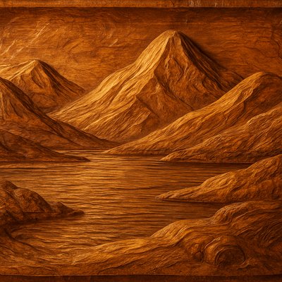 serene landscape with mountains and water