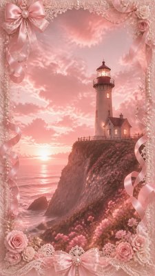 a lone lighthouse on a cliff at dusk under a dramatic sky, no text or lettering