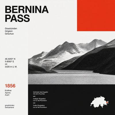 wide landscape with natural scenery — Swiss Style Poster Design