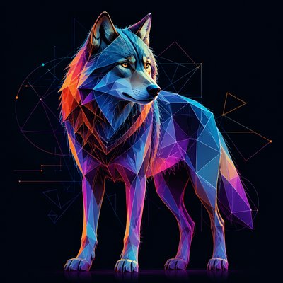 animal standing in natural pose — Digital Geometric Art