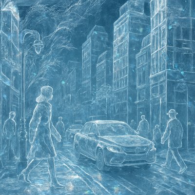 urban street with city activity