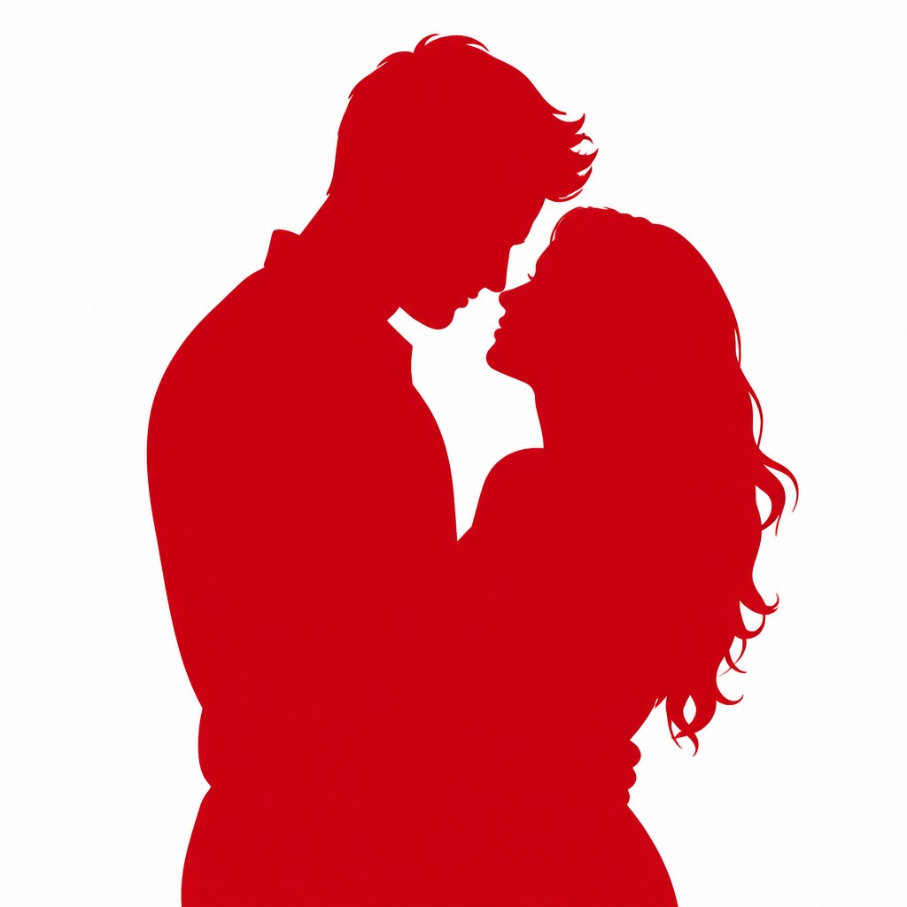 portrait of two people together — Positive Space Art Style