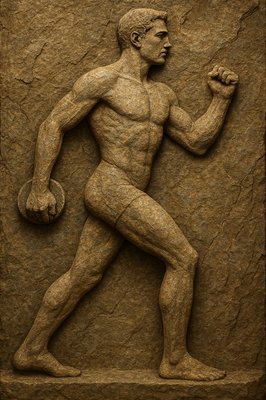 a statue of a man with a fist up