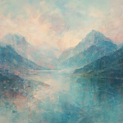 serene landscape with mountains and water