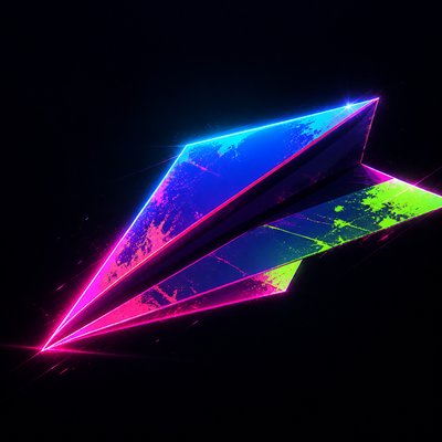 a paper plane, clean minimal composition on a plain background, no text