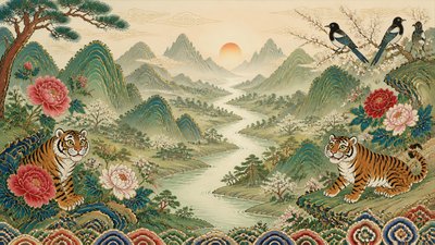 a vast valley with a river winding toward distant mountains at sunrise, no people, no text