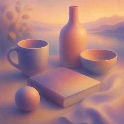 still life with everyday objects — Gradation Art Style