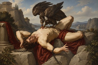 a painting of a man with a bird on his shoulder
