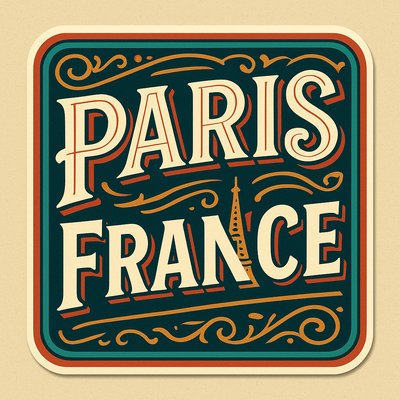 Typography Sticker Design Style Transfer Example