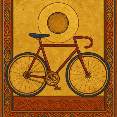 bicyle resting against a wall