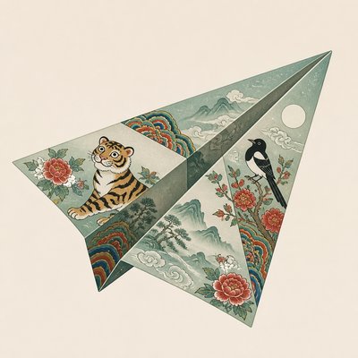 a paper plane, clean minimal composition on a plain background, no text