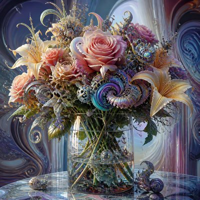 bouquet of flowers in a glass vase