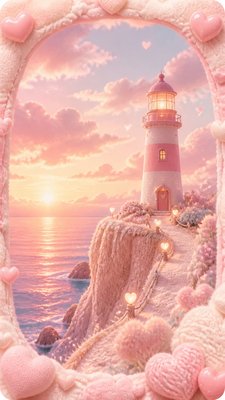 a lone lighthouse on a cliff at dusk under a dramatic sky, no text or lettering
