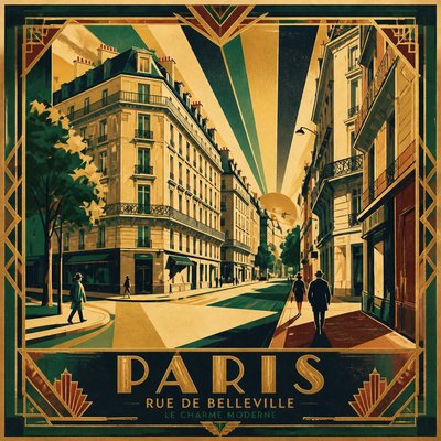 Art Deco Poster Design Style Transfer Example