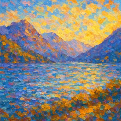 serene landscape with mountains and water