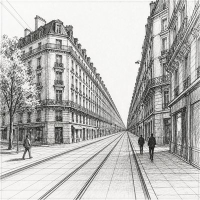 One-Point Perspective Art Style Style Transfer Example